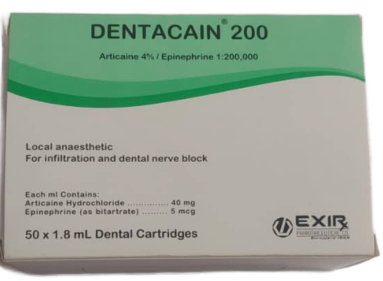 کارپول 4% اکسیر 50 عددی- دنتاکایین (تاریخ انقضا 2028.04.30) آماده ارسال