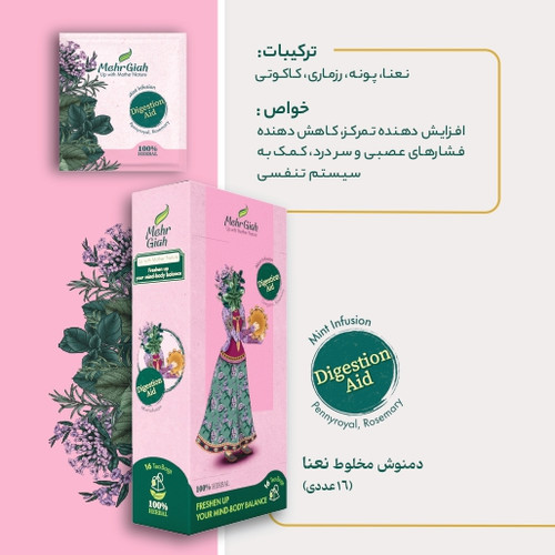 (فروش اقساط) دمنوش مخلوط نعنا در بسته بندی 16 عددی